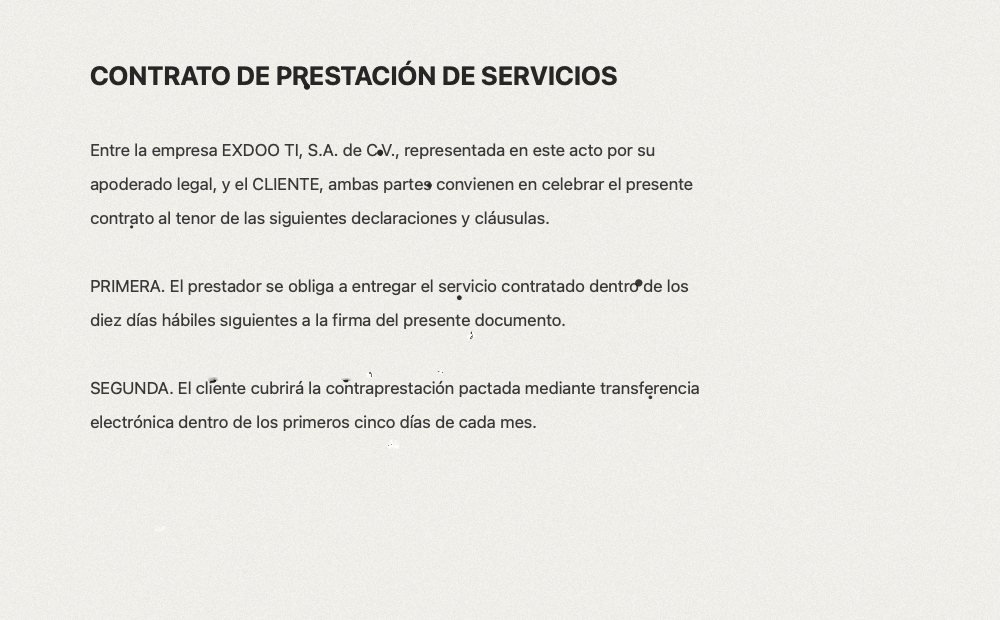 El documento escaneado ya sin polvo